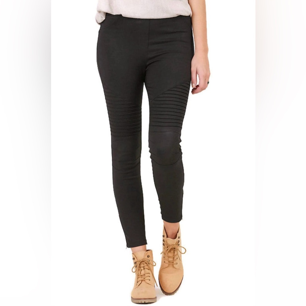 Umgee Black Moto Leggings - XL
